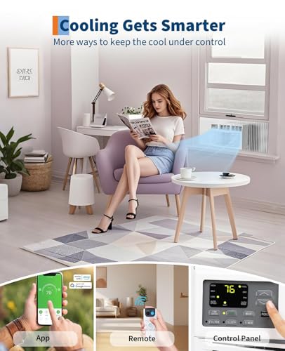 Image of Garvee 12000 BTU Window Air Conditioner 115v, Fast Cooling for Rooms Up to 550 Sq.Ft, WiFi-Enabled with Remote Control Reusable Filter, Ideal for Apartment, Living Room, Office, Kitchen