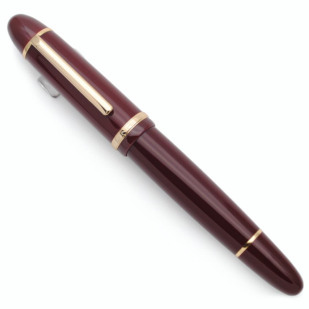 Jinhao X159 Resin Fountain Pen with Ink Converter (Extra Fine Nib, Wine Red with Gold Clip)