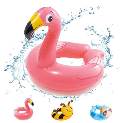 POPOYU Bouée de natation pour enfant de 3 à 6 ans, flamant, animaux de natation gonflables, flamant pour enfants,Gonflable pour Piscine Grosse Bouee Piscine...