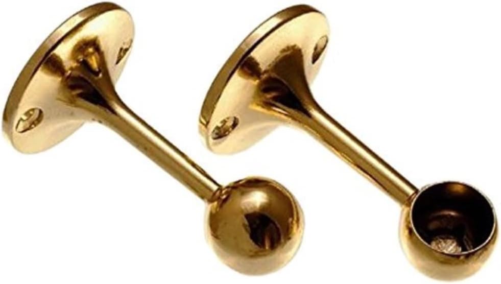 Merriway BH01998 (2 Pcs) EB Towel Rail End Support Bracket, 19mm (3/4 inch) Brass Plated - Pack of 2 Pieces