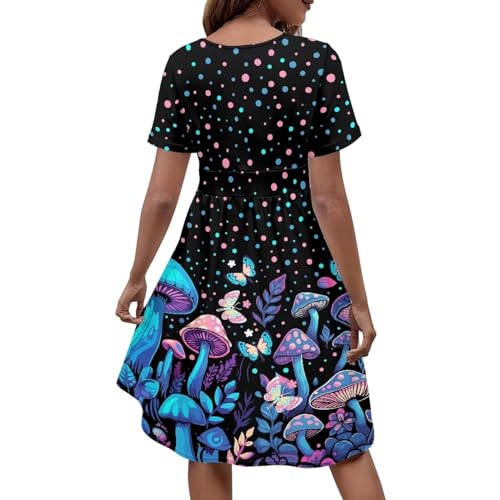 Image of Women's Summer Formal Dresses Short Sleeve Wrap V Neck Dresses Bridesmaid Wedding Guest Dress with Pockets