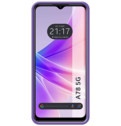 Tumundosmartphone Silicone Liquid Ultra Soft Case for Oppo A78 5G Purple, Morada - Image 3