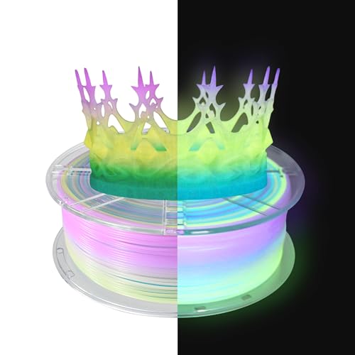 Image of iBOSS Rainbow 3D PLA PRO Filament 1.75mm + /- 0.02 mm, 1KG Glow Rainbow PLA+ 3D Printer Filament Color Changing Rainbow Multicolor Durable PLA Plus Filament for FDM 3D Printers
