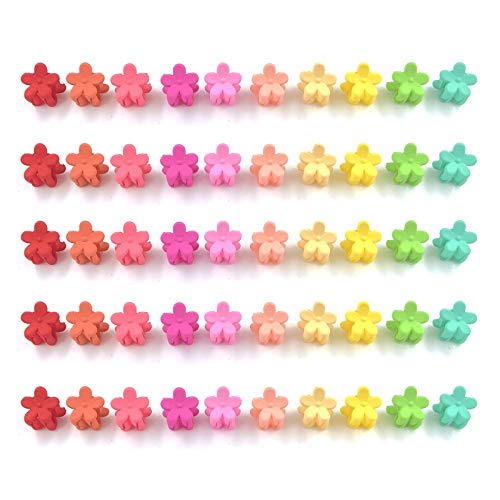 100 Pack Flower Hair Claw Clips Mini Small Hair Jaw Clips for Girls Assorted Baby Hair Clips Hair Accessories for Girls and Women Random Colors