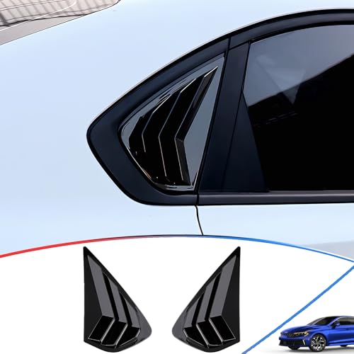 Window Louvers, for Kia Forte 2019 2020 2021 2022 2023 2024 2025, Bright Black Side Rear Window Louvers Body Kit Accessories for Cars