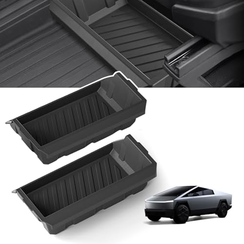Tesla Cybertruck Underseat Storage Box - Custom-Fit Organizer for 2024-2025 Model Durable ABS Material Easy Installation Maximizes Hidden Storage Space