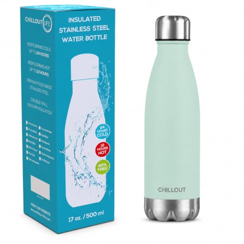 Image of CHILLOUT LIFE 17oz Insulated Stainless Steel Water Bottle, Leak Proof