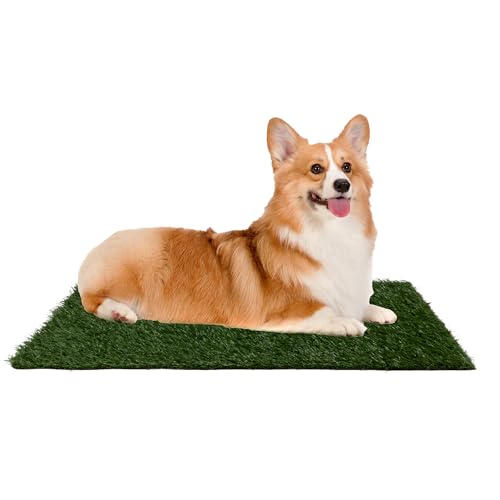 Image of Artificial Grass Puppy Pee Pad for Dogs and Small Pets - Set of Three 23x18.5-Inch Reusable 3-Layer Turf Pads for Dogs - Indoor and Outdoor Fake Grass Potty Pet Supplies by PETMAKER