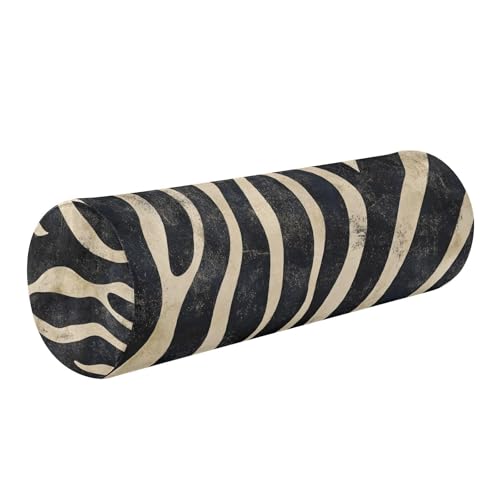 PaChyLuu Zebra Print Neck Roll Pillow Lumbar Memory Foam Pillow Cylinder Bolster Pillow with Removable Washable Cover for Sleeping (17x5.5 in)
