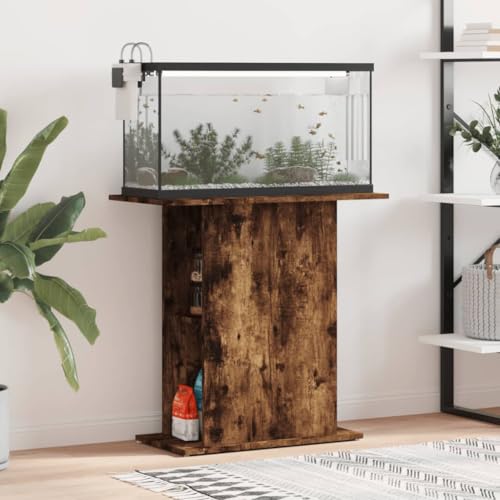 Rantry Aquariumständer Aquarium Unterschrank Aquarien Schrank, Aquarium Tisch mit Stabiler Oberplatte, Aquariumschrank für Sicheren Stand Räuchereiche 75x36x72,5 cm Holzwerkstoff