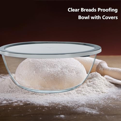 Bowl de vidrio grande 4.7QT con tapa miniatura 4