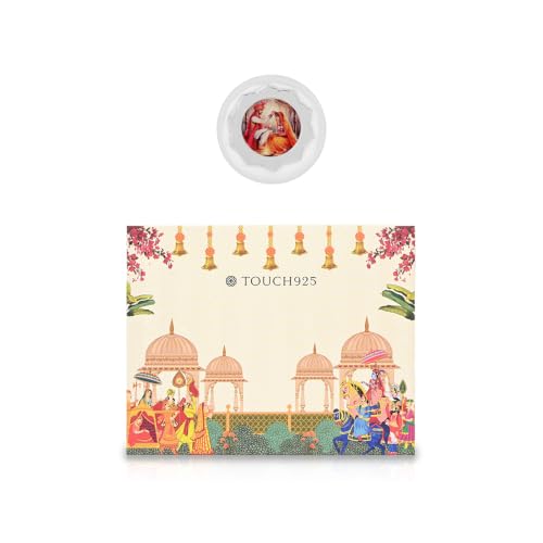 Image of Pure 999 Silver Shubh Vivaah Coin Gift Box, Ivory 1 Count | Wedding Couple Motif 1gm in Capsule, Illustrated Keepsake Hardcase, Shagun, Wedding Gift, Couple Gift, Indian Ceremony