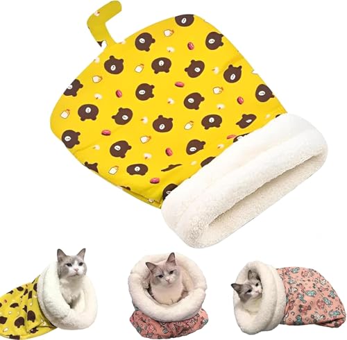 Hooneme Petsboro Purrnest Sac de couchage Sherum Purrnest - Sac de couchage confortable à enrouler à 360° pour chat, toutes saisons, convient pour les grands