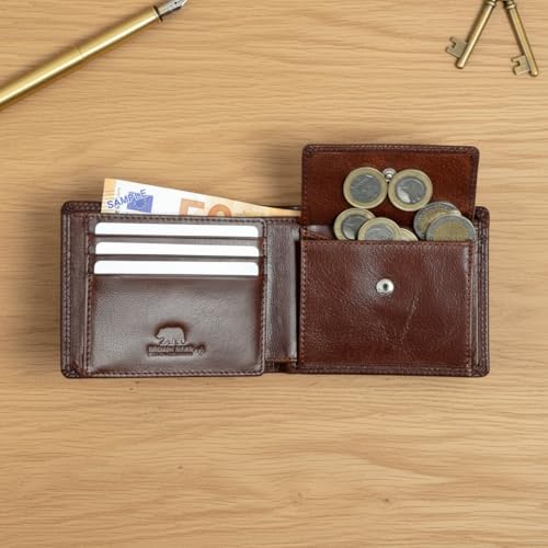 Image of BROWN BEAR Prime Bifold Wallet for Man with Coin Pocket | Genuine Leather | Wallet for Men Leather Original (Brown)