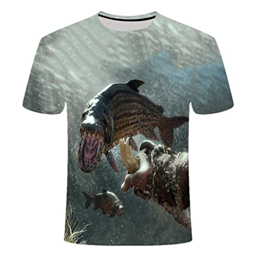T-shirt de canne à pêche 3D avec imprimé poisson amusant et style Hip Hop