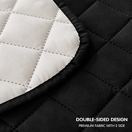 Subrtex Wingback Chair Cover Wing Chair Armchair Slipcover Reversible Quilted Furniture Protector With Pockets Elastic Straps Washable For Living Room Bedroom For Kids Pets (Wingchair, Black) #TOP5