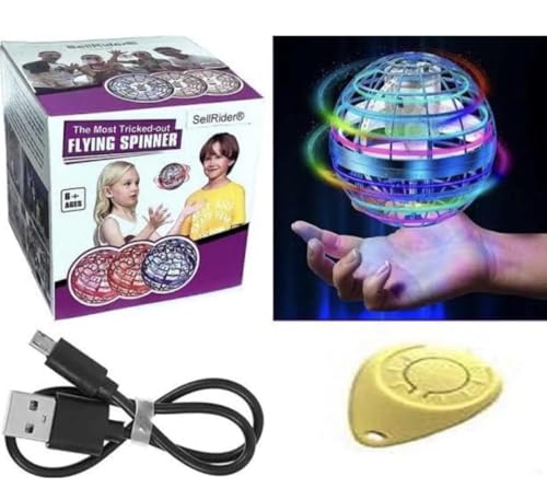 Image of Magic Flying Orb Spinner Toy for Kids | Hand Sensor Rechargeable LED Flying Ball | Hover Drone Boomerang Spinner Toy for Boys & Girls 6-12 Years