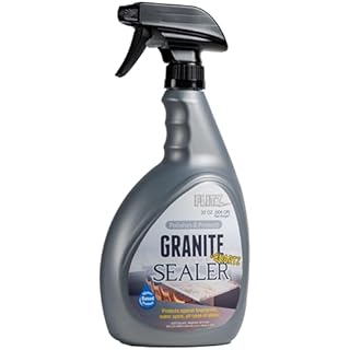 Flitz Granite Sealer (+ Quartz) - 32oz Bottle of USA-Made Quartz Sealer for Countertops, Glass, & More - Food Safe Marble Sealant that Shields Against Hard Water Stains, Mineral Deposits, Oil (1 Pack)