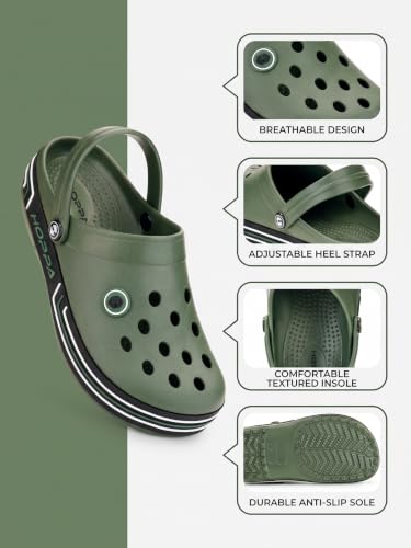 Image of Hoppa Trio Clogs for Men, Extra Soft EVA Moulded Slip-On Clogs | Lightweight, Cushioned, Water-Resistant & Non-Slip | Everyday Casual Footwear