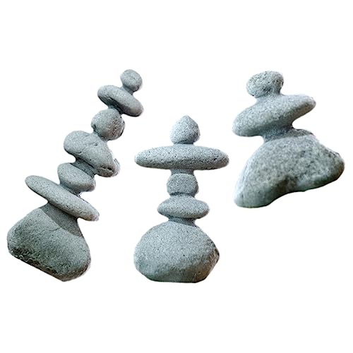 Parliky 3Pcs Micro Landscape Stone Decor Lifelike Aquarium Rockery Stones for Fish Tank Zen Garden Flowerpot Ornament Durable Home Decoration for DIY Projects