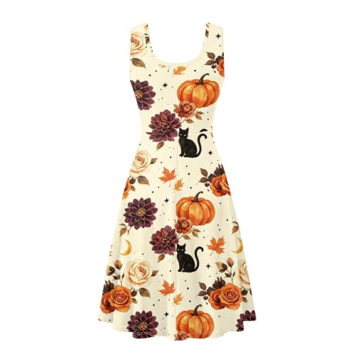 Image of TOADDITDO Womens Summer Sleeveless Tank Dress with 2 Side Pockets XS-4XL Plus Size