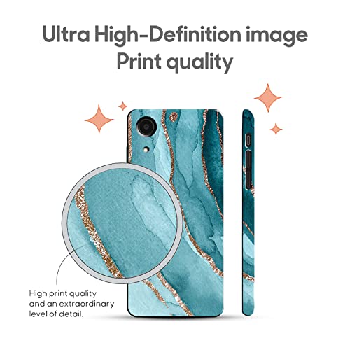Image of COLORflow Back Cover Compatible with Samsung Galaxy A03 Core | Beautiful Blue Marble Golden Stripes | Designer Printed Hard CASE Bumper Back Cover Compatible with Samsung Galaxy A03 Core
