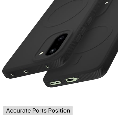 Image of Outlouders Back Cover for OnePlus 15R 5G Soft Matte Silicone| Mag-Safe Logo (Not Mag-Safe Compatible) | Camera Protection | Slim Shockproof Bumper Case (Black)
