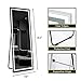 NicBex 63 x 16 Inch Full Length Mirror with LED Lights, Free Standing Floor Mirror, Wall Mounted Mirror, Color Dimmable & Brightness Adjustment for Bedroom, LED, Sliver with Stand,Silver