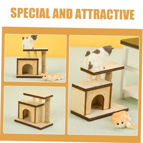 BESPORTBLE Babypuppenspielzeug Spielzeug Für Haustiere Miniaturhaus Miniatur-puppenhauszubehör Katzenkratzstange Puppenhaus-katzenminiaturen Zarte Mini-hausdekoration Mini-hauszubehör Möbel – Bild 4