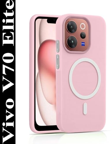 Image of AeoFit Matte Back Cover for vivo V70 Elite 5G | Shockproof Soft TPU Case with Camera Protection | Slim & Lightweight Back Cover Case for vivo V70 Elite 5G (Pink)