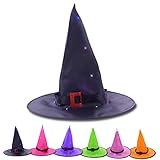 Sombrero de Bruja de Víspera de Todos Los Santos, Accesorio Para Disfraz de Bruja de Dia de Los Muertos, 6 Unidades Multicolor
