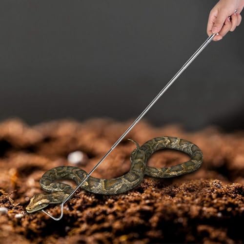 Image of Snake Capture Hook, Stainless Steel Extensible Telescopic Snake Catcher Capture Hook Snake Reptile Catcher(68cm)