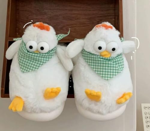 Image of Halemet Cute Chicken Slippers for Women Cartoon Animal Slippers for Women Cozy Plush Non-Slip House Slipper Indoor Outdoor