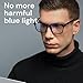 Gaoye Black Blue Light Glasses for Computer & Gaming - Anti UV Ray Lenses, Scratch-Resistant & Comfort Fit