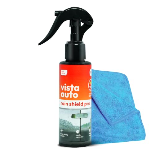 Image of Vista Auto Care Rain Shield Pro, 100ml Windshield Water Repellent Spray with Microfiber Cloth, Hydrophobic Glass Coating