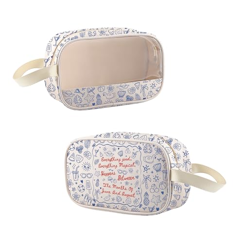 MEIKIUP TSITP TV Show Inspired Clear Makeup Bag Summer Romance Gift Beach Trip Toiletry Bag TV Show Lover Gift (Summer CMB)