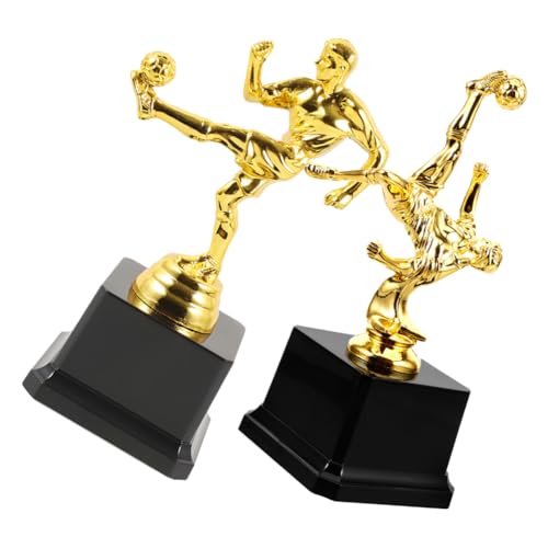 INOOMP 2 Peças Troféu De Prêmio De Futebol Troféu De Futebol Dourado Troféu De Campeão Esportivo Par