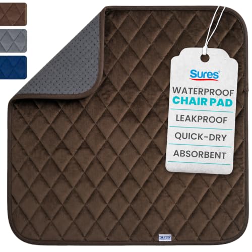 Sures Waterproof Chair Pads for Incontinence (22" x 21") - Washable