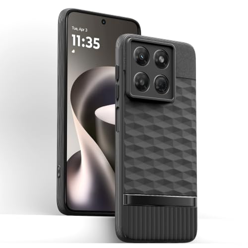 Image of Pikkme Back Cover for Motorola Moto G37 5G Camera Protection 3D Hexa Cube Design Silicone Protective Bumper Case (Black)
