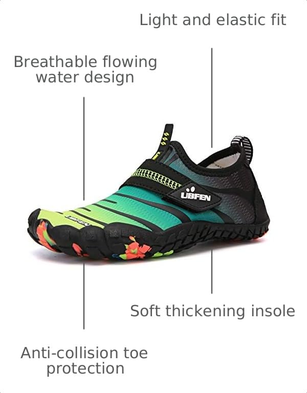 Image of UBFEN Kids Water Shoes for Boys Girls Quick-Dry Swim Aqua Socks | Lightweight, Barefoot-style, Perfect for Water parks, Beach, Pool, Kayak, Creek Hiking, Camping, Toddler, Little Kid, Big Kid