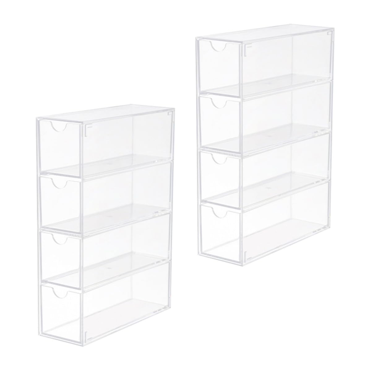 SOIMISS 2 Stück Transparente Brillenbox mit 4 Schubladen aus Ps für Brillen