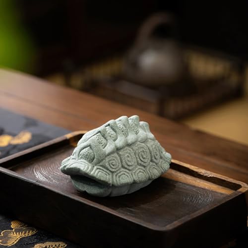Mascota de té de tortuga de arenisca verde para ceremonia china 4