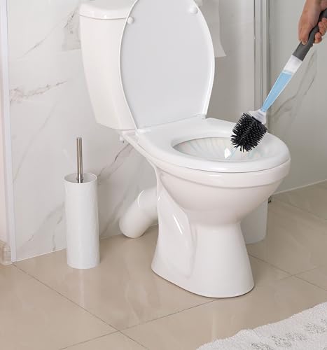 Image of Soap Dispenser Toilet Brush - Leakproof, Refillable Built-in Soap Dispenser, Ventilated Holder, No-Drip Design