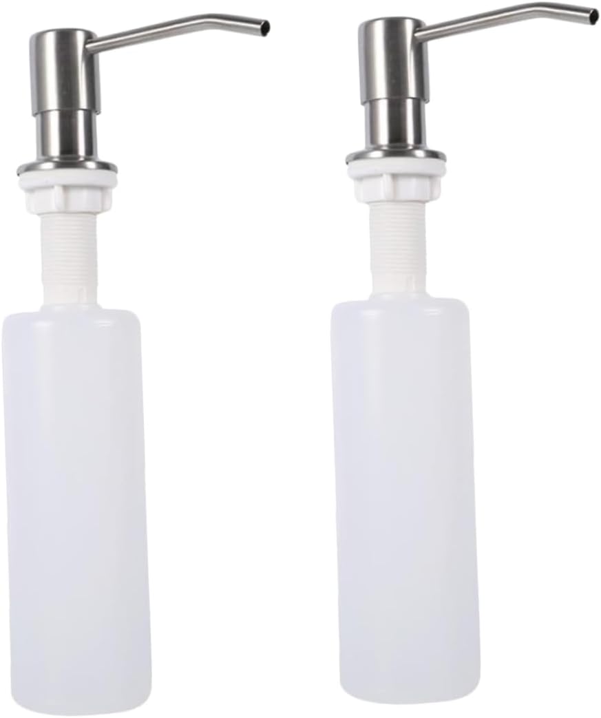 2pcs Stainless Steel Sink Dispenser Hand Soap Dispenser Undermount Sink Pump Bottle Kitchen Soap for Soap Built-in