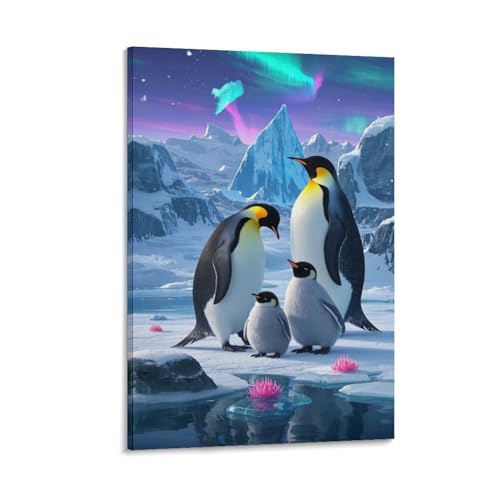 Tableau mural pingouin résistant aux UV et antimoisissure pour une déco durable