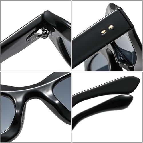 Lunettes de soleil polygonales rétro avec verres de protection