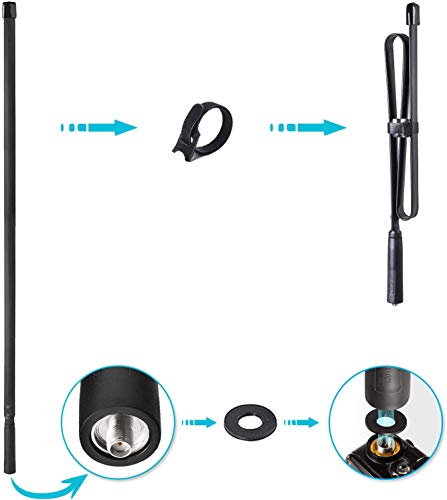 Antena VHF UHF plegable de 29 pulgadas para evitar cortes de comunicación 2