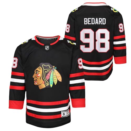 Connor Bedard #98 Chicago Blackhawks Youth Boys (8-20) Premier Player Jersey (US Alpha Large X-Large Regular Alternate - Black)