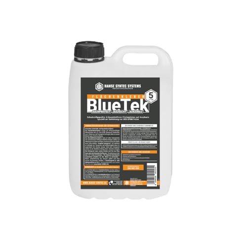 Wasserbasierter EPDM Kleber BlueTek für EPDM Dachfolien - Flächenkleber lösemittelfrei Kontaktkleber Nasskleber Kleber extra stark - ca. 33m2 auf Holz (5 Liter)