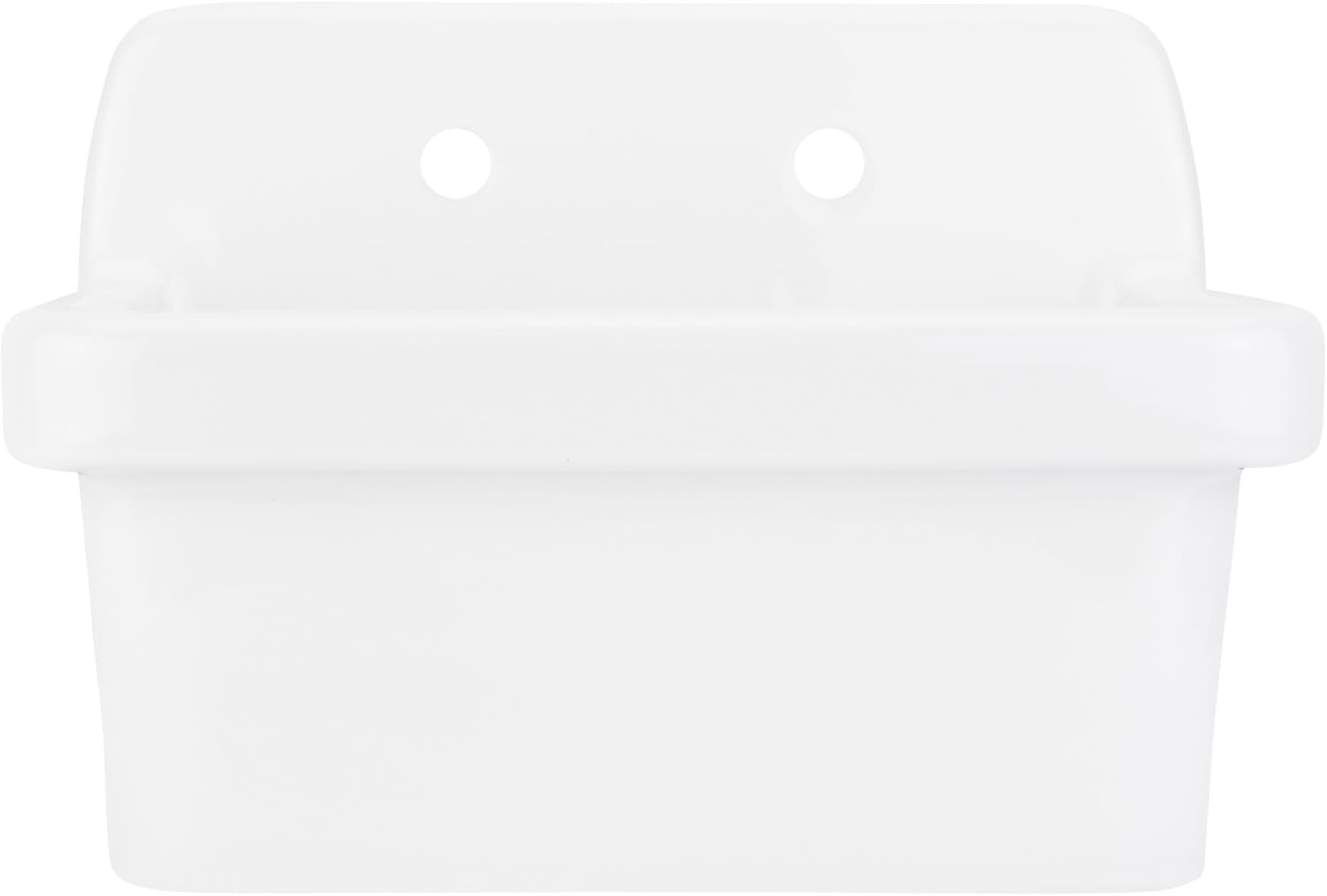 Signature Hardware 955076 Jessamy 24" Wall Mounted Single Basin Vitreous China Utility Sink with Double Faucet Holes at 8" Centers - White